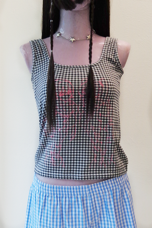 Black White Furros Tank Top