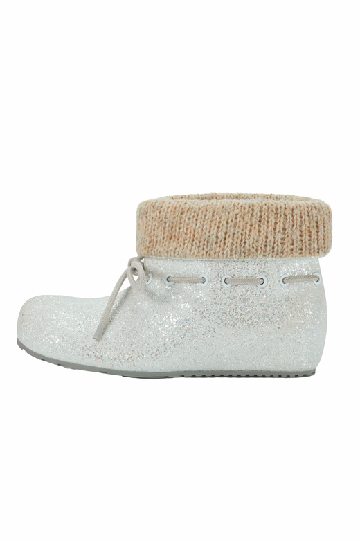 KNITTED "LAPEL#2" FLAT SHORT BOOTS