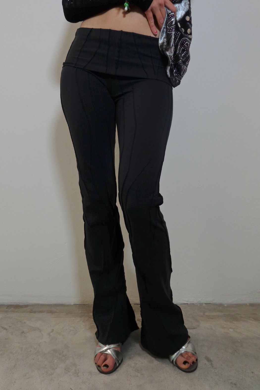 Mid Calf Flared Pants - Graphite