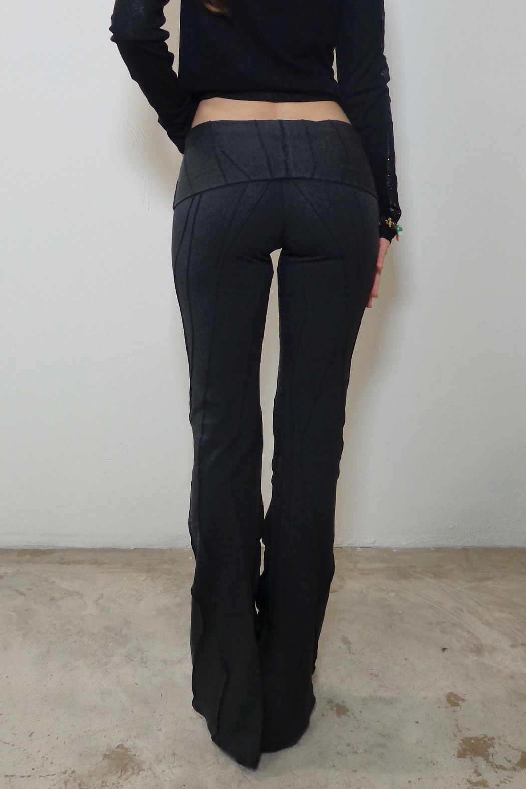 Mid Calf Flared Pants - Graphite