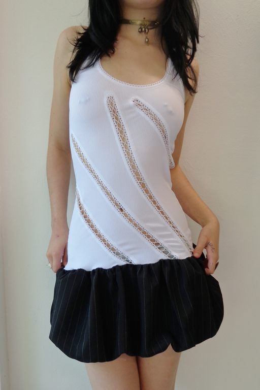 Winona Dress Black White